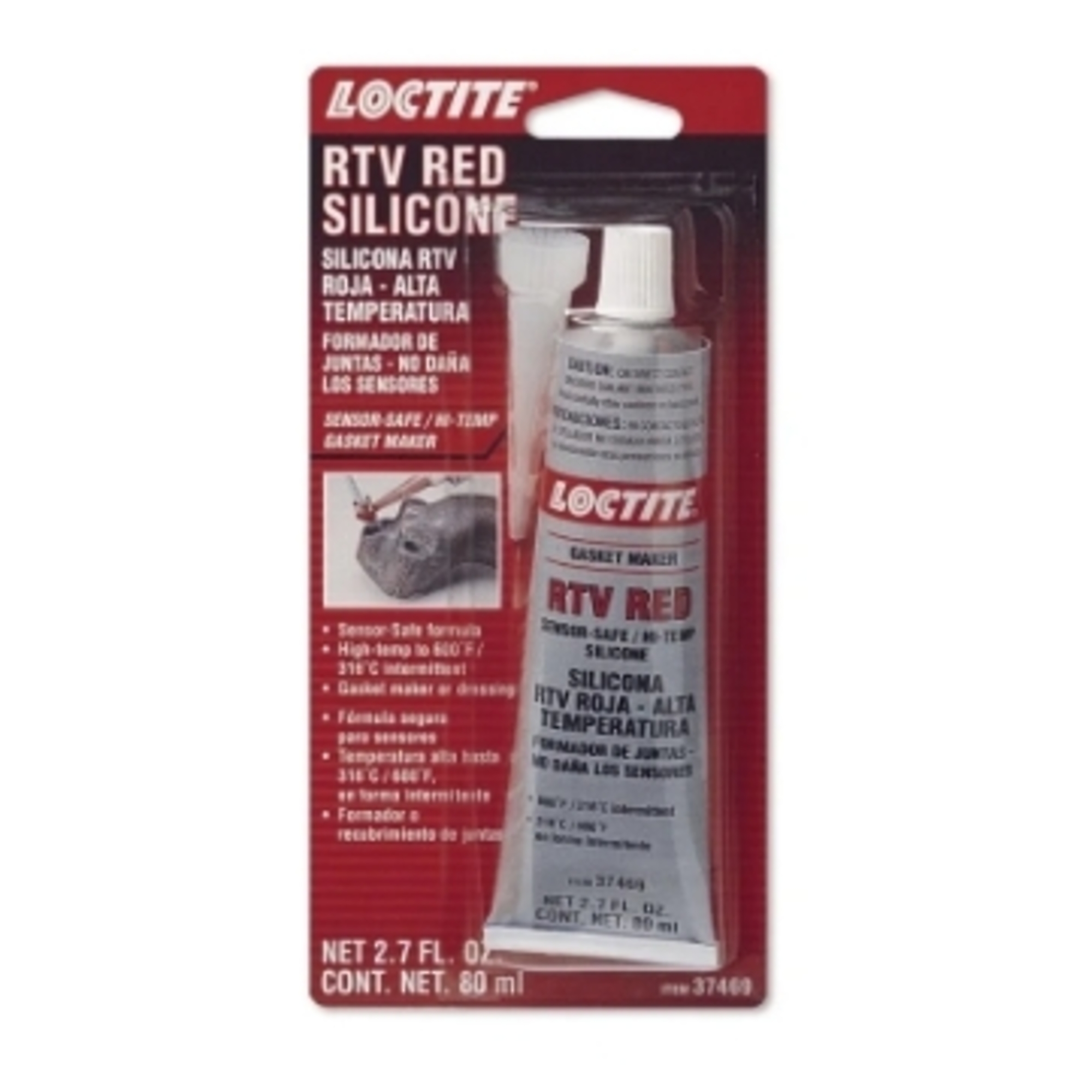 Loctite Hi-Temp RTV Silicone Red-Sensor Safe 80ml Tube, 12PK